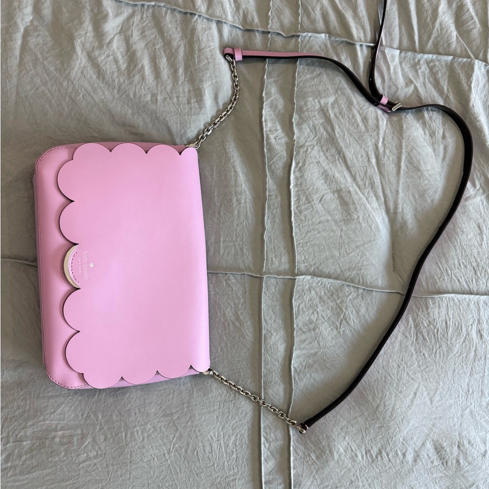 Pink Scalloped Shoulder Bag